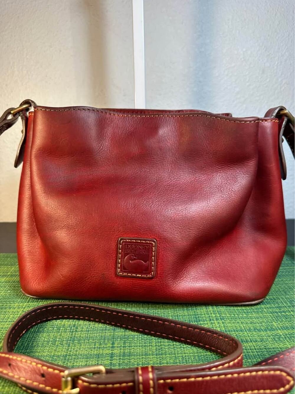 Dooney & Bourke Florentine Leather Small Barlow Crossbody Satchel - Bordeaux/Red